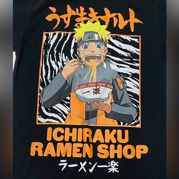 Naruto Shippuden Collection Men’s Black ICHIRAKU RAMEN SHOP graphic shirt - Picture 5 of 8
